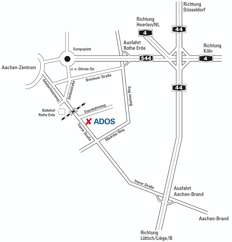 Wegbeschreibung zu ADOS